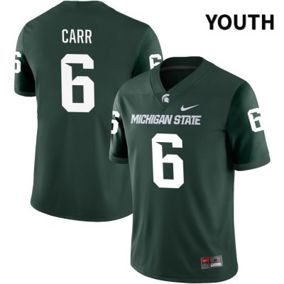 Youth Michigan State Spartans NCAA #6 Maliq Carr Green NIL 2022 Authentic Nike Stitched College Football Jersey UP32S21VW